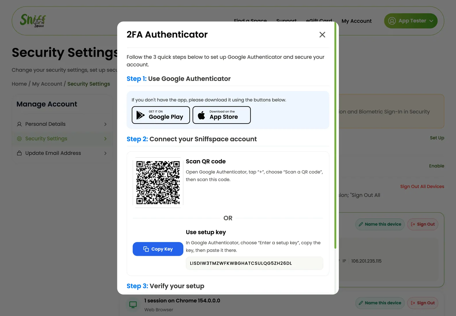 Desktop screenshot of Two-step verification
